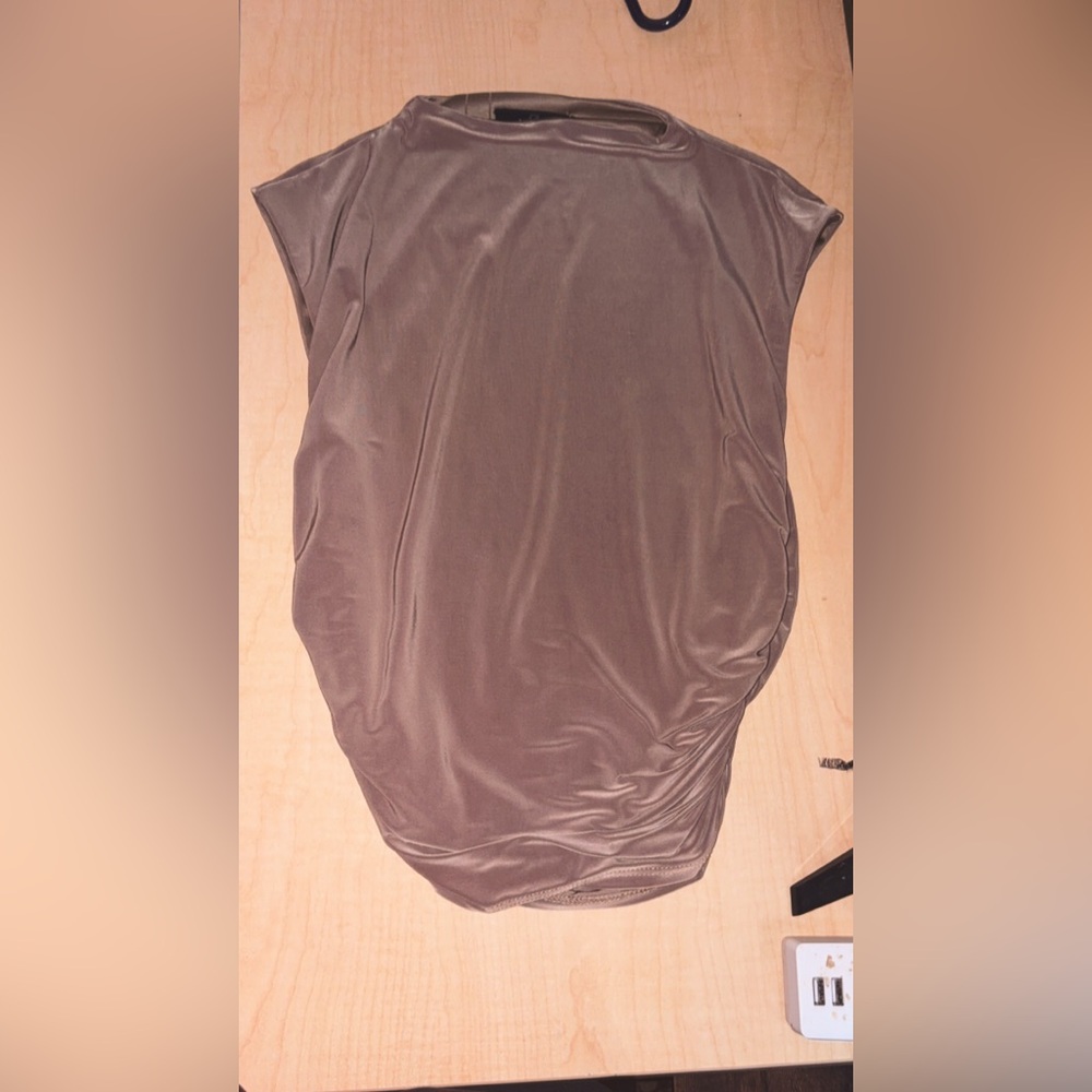 Elegant Tan Sleeveless Top